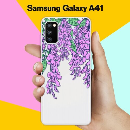 Силиконовый чехол Цветы фиолетовые на Samsung Galaxy A41