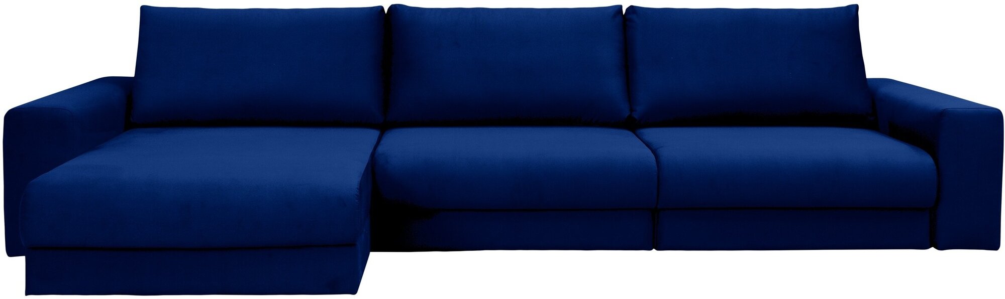 Диван-кровать Лофт синий, левый угол, Независимый Пружинный Блок, механизм выкатная Еврокнижка, 350х155х65 см