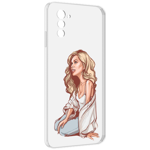 Чехол MyPads красивая-девушка-в-белом женский для UleFone Note 12 / Note 12P задняя-панель-накладка-бампер