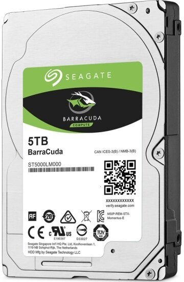 Жесткий диск 2.5" Seagate BarraCuda 5 ТБ, SATA III, 128 Mb, 5400 rpm (ST5000LM000)