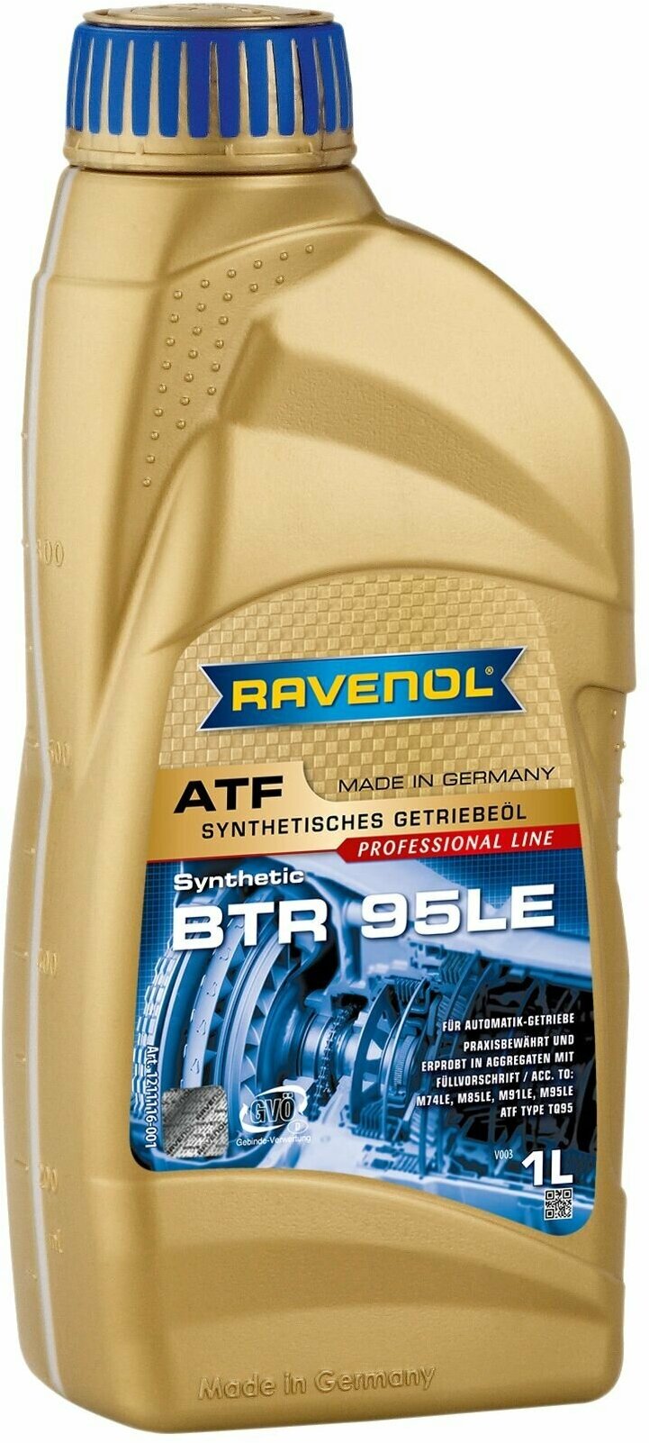 Масло трансмиссионное atf btr 95le 1л (синтетика+пао) Ravenol 1211116001