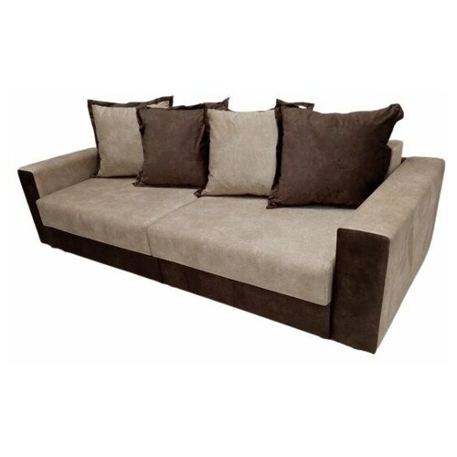 Диван прямой Алекс-21 бежевый/коричневый