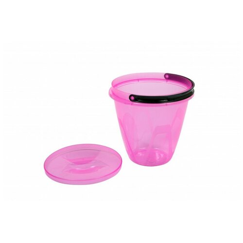 Ведро Лайт 5л с крышкой прозрачное розовое, пластик 10033076 Радиан (арт. 819703)