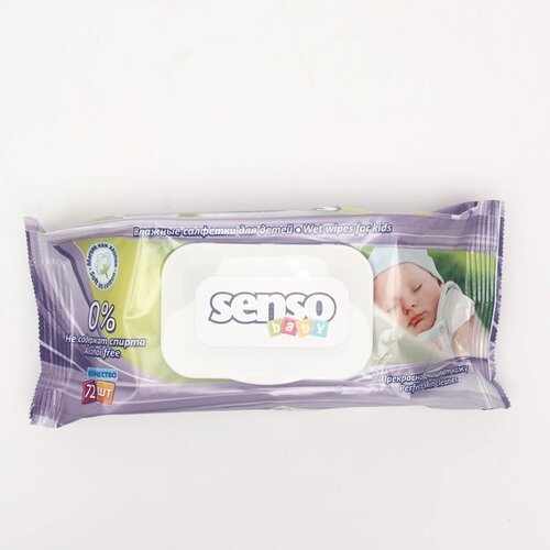 Влажные салфетки Senso Baby, пластиковая крышка, 72 шт., 1 уп. влажные салфетки senso baby simple пластиковая крышка 72 шт 3 уп