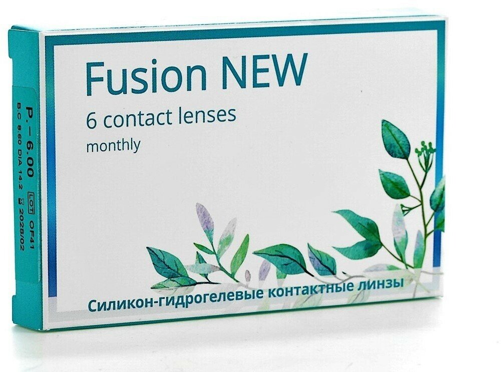 Контактные линзы OKVision Fusion NEW 1 месяц, -6.00 8.6, 6 шт.