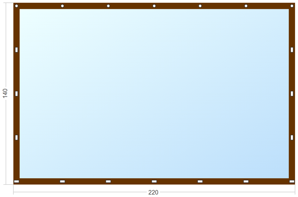 Мягкое окно Софтокна 220х140 см съемное, Скоба-ремешок, Прозрачная пленка 0,7мм, Коричневая окантовка, Комплект для установки - фотография № 3