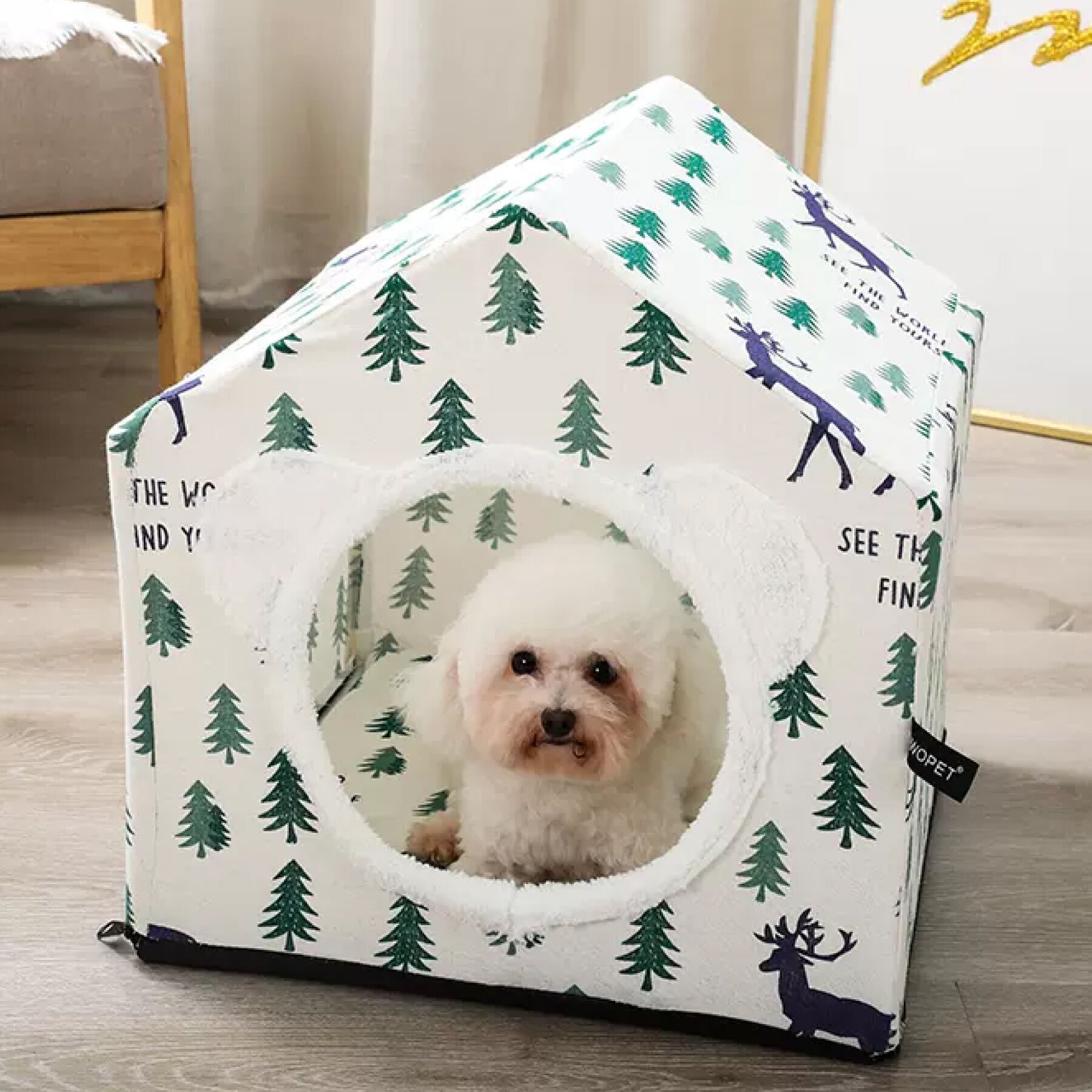 Домик палатка для кошек и собак средних пород белый - фотография № 2