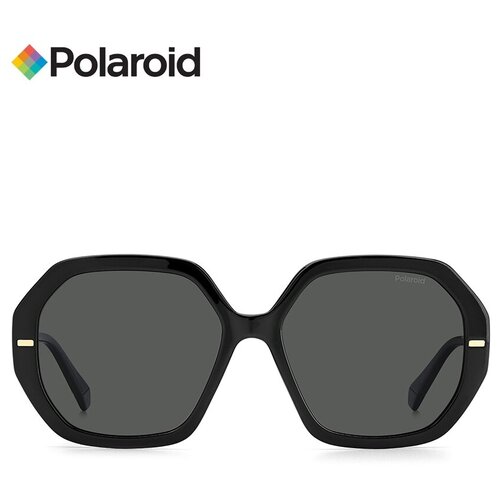 Солнцезащитные очки Polaroid, серый, черный