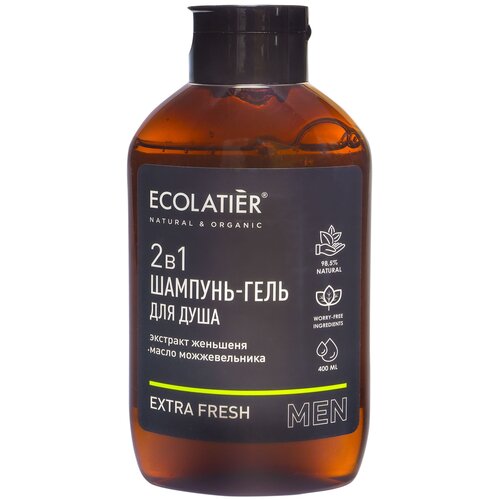 Шампунь-гель д/душа Ecolatier 400мл Extra Fresh 2в1 муж. NEW