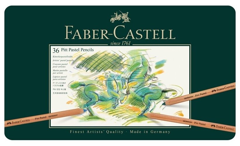 Карандаши пастельные Faber-Castell PITT набор цветов в металлической коробке 36 шт. - фото №5