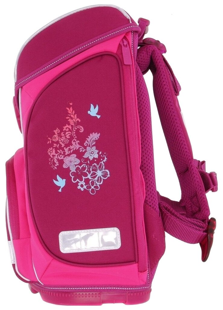 Ранец Herlitz, Sporti Flower Princess без наполнения розовый/бордовый - фото №3