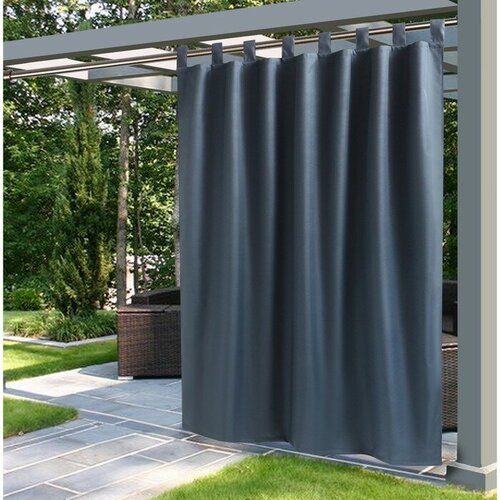 Портьера для террасы Этель 145х200см на липучках цвет графит оксфорд с вмго 100 пэ 2237₽