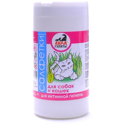 Влажные салфетки Айда гулять! влажные для интимной гигиены собак и кошек 40шт , 100 г