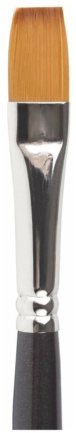 Кисть BRAUBERG Classic синтетика мягкая плоская, под колонок, короткая ручка, №8, 10 шт., пакет, черный - фото №13