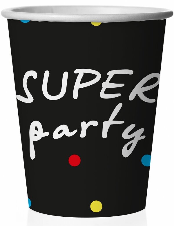 Стаканы (250 мл) Друзья, Super Party, Черный, 6 шт.