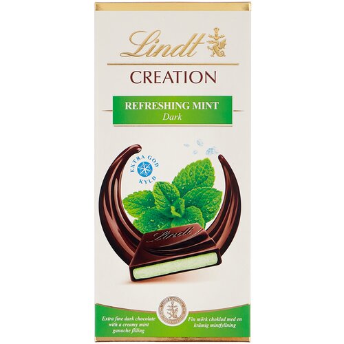 Шоколад Lindt Creation Refreshing Mint темный с мятной начинкой, 47% какао, 150 г
