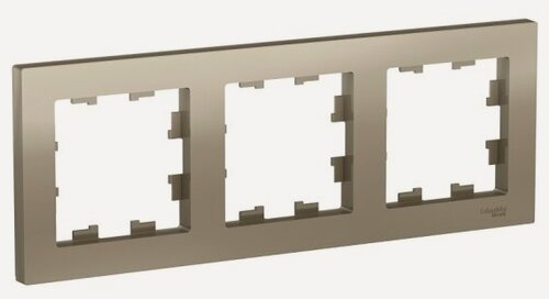 Изображение товара Рамка Systeme Electric (schneider Electric) SCHNEIDER ELECTRIC ATLASDESIGN, Шампань 3-постовая, ATN000503