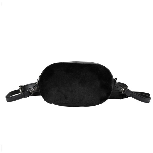 фото Поясная сумка orsoro, искусственный мех, черный
