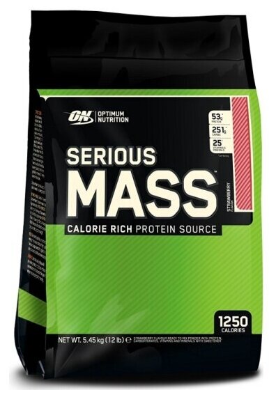 Гейнер Optimum Nutrition Serious Mass 12lb - Strawberry