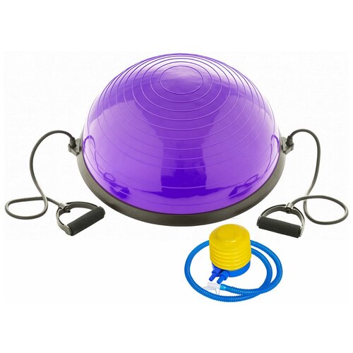 BOSU055-19 Полусфера BOSU гимнастическая, 58см, (фиоле) в комплекте с эспандером и насосом (B31660)