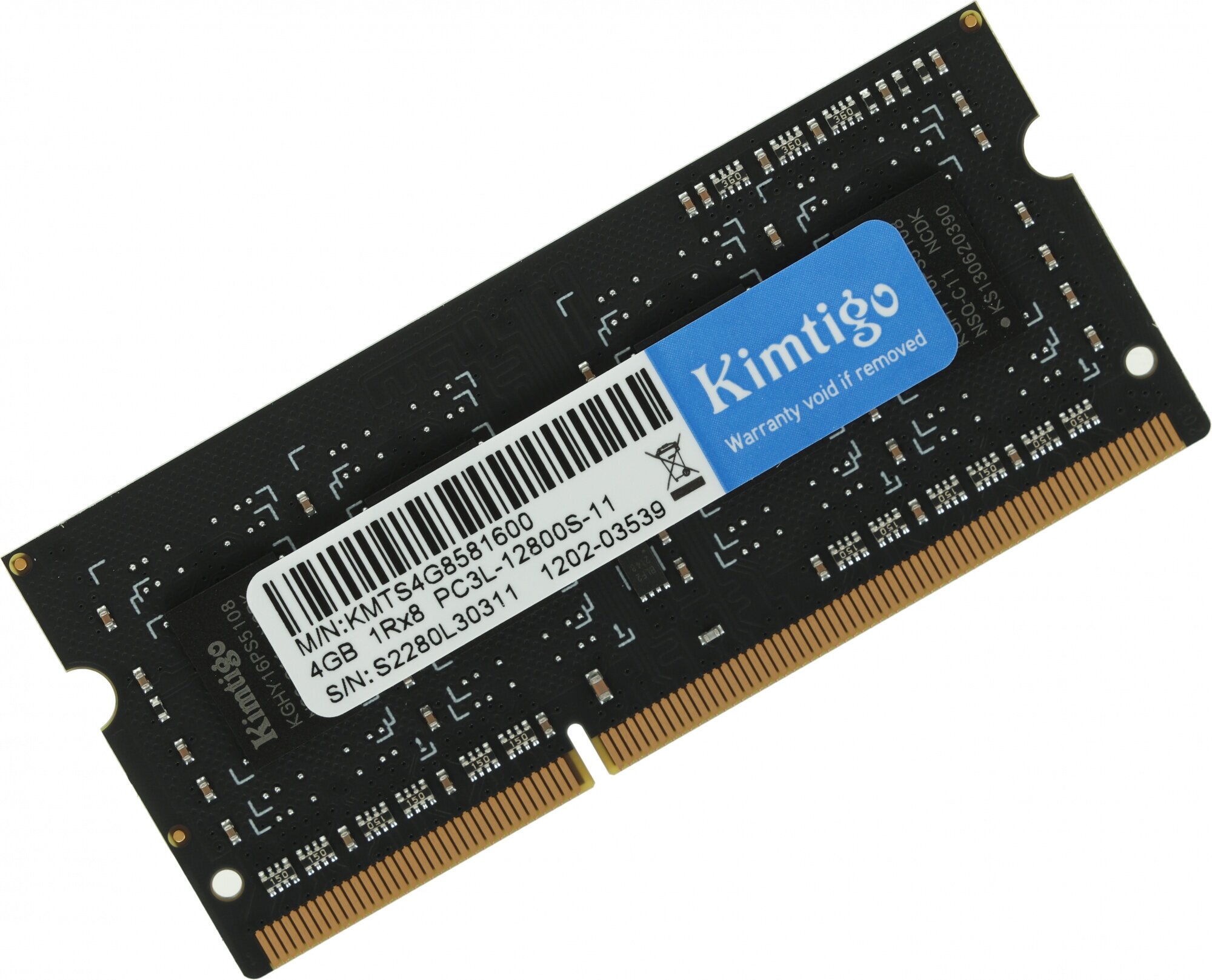 Оперативная память Kimtigo DDR3L - 4Gb, 2666 МГц, SO-DIMM, CL11 (kmts4g8581600) - фото №2