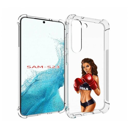 Чехол MyPads девушка-в-боксерских-перчатках женский для Samsung Galaxy S23 задняя-панель-накладка-бампер