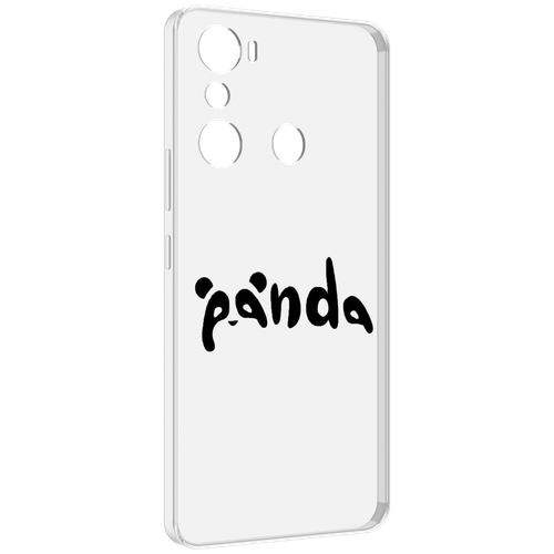 Чехол MyPads панда надпись для Infinix Hot 20i задняя-панель-накладка-бампер