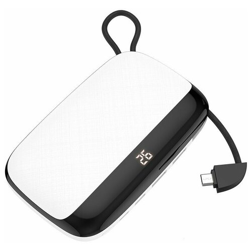 Powerbank Hoco S29 10000mAh с шнуром Micro 2USB1C 3A с дисплеем белый 315000₽