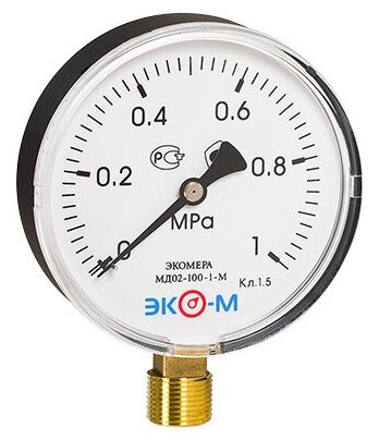 Манометр экомера МД02-100мм 0..1МПа М20*1,5 (Эконом) УТ000005844 - фотография № 2