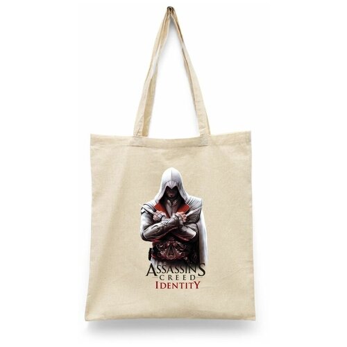 фото Сумка-шоппер унисекс каждому своё "assassin's creed/ассассин" белая