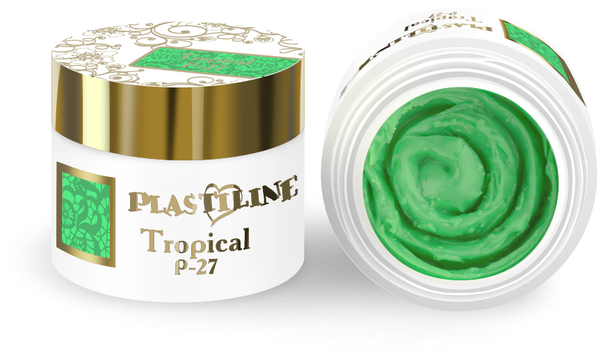 Гель-пластилин для лепки на ногтях, гель для дизайна, цвет светло-зелёный P-27 Tropical, 5 мл.