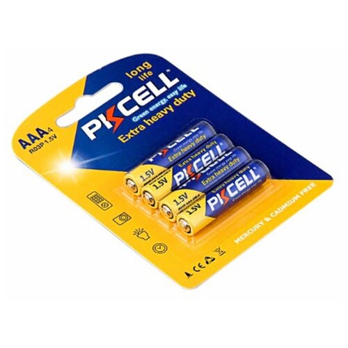 Батарейка PKCELL Extra Heavy Duty AAA/R03P, в упаковке: 4 шт.