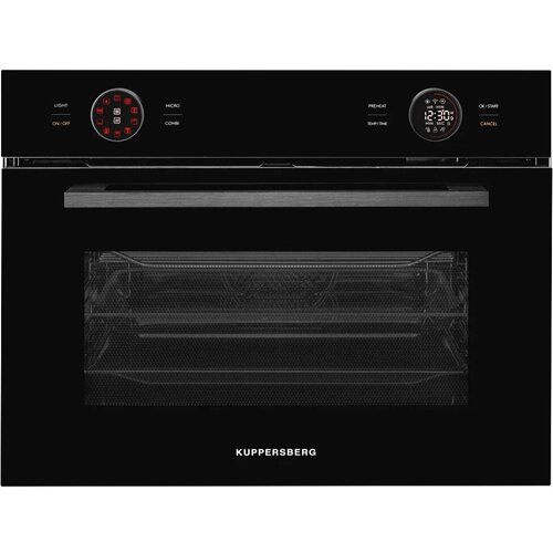 Встраиваемый духовой шкаф с СВЧ 45 см 50л 12 режимов гидролизная очистка черный KMW 612 Black 7819000₽