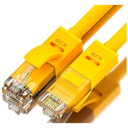 Greenconnect Патч-корд прямой 40.0m, UTP кат.5e, желтый, позолоченные контакты, 24 AWG, литой, GCR-LNC02-40.0m, ethernet high speed 1 Гбит/с, RJ45, T5 gcr патч корд 4 0m кат 5e прямой utp красный позолоченные контакты 24 awg литой ethernet high speed 1 гбит с rj45 t568b gcr lnc04 4 0m