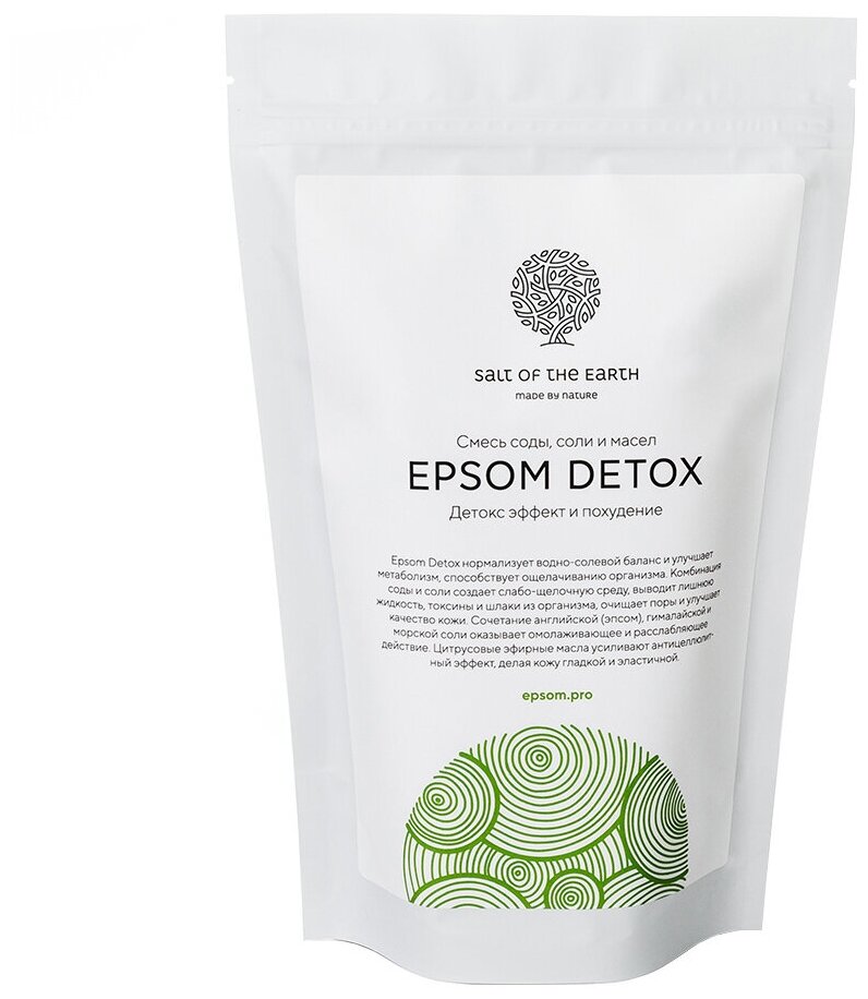 Смесь для ванн "Epsom detox" с содой, солью и маслами Salt of the Earth 1000 г