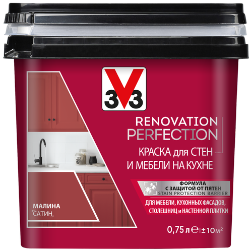 Краска для стен и мебели на кухне RENOVATION perfection-коралл-.750 л