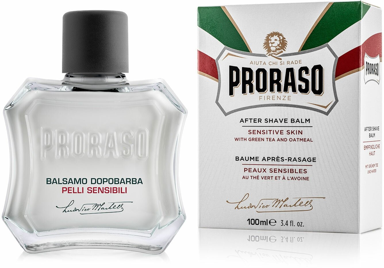 Бальзам после бритья Белая Зелёный Чай и Овёс Proraso, 100 мл