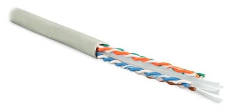 фото Кабель Hyperline UUTP4-C6-S23-IN-PVC-GY