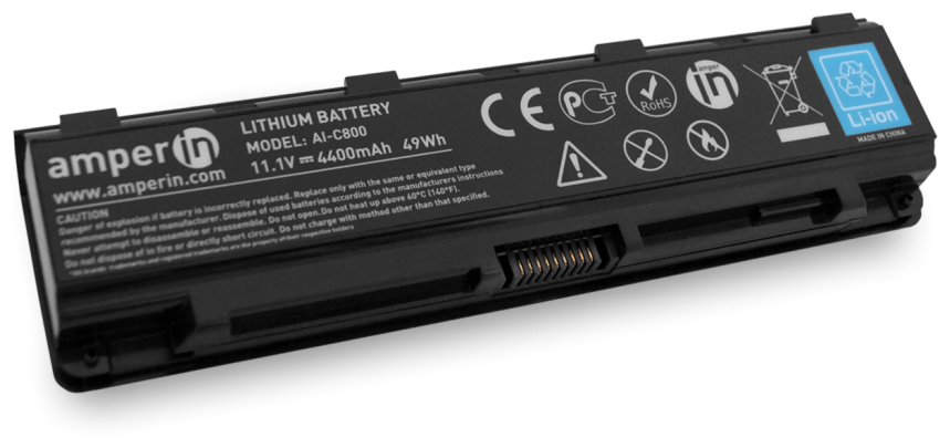 Аккумуляторная батарея Amperin для ноутбука Toshiba Satellite C800 11.1V 4400mAh (49Wh) AI-C800