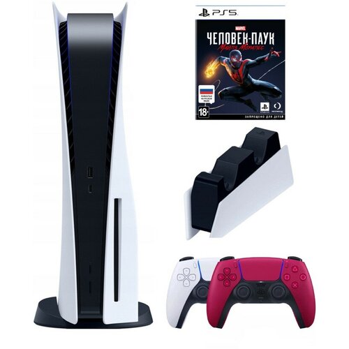 Игровая приставка Sony PlayStation 5 3-ревизия2-й геймпадкрасныйзарядноеМайлз Моралес 825 ГБ 8800000₽