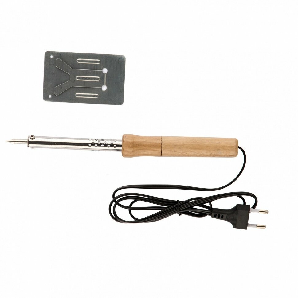 Паяльник с ручкой из дерева, 60 Вт, 220 В Sparta, 913103 — фото 1