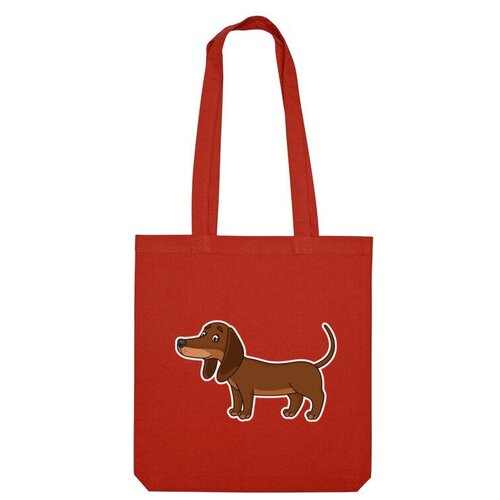 Сумка шоппер Us Basic, красный сумка такса коричневого цвета длинная собака ярко синий