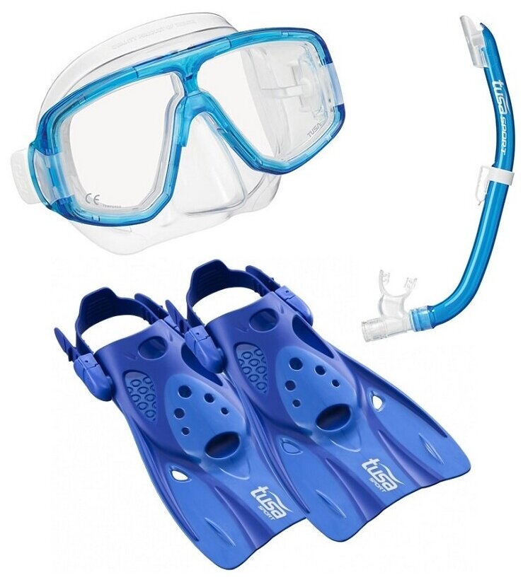 Комплект TUSA Sport UPR0101 маска трубка ласты р. M (36-42) синий