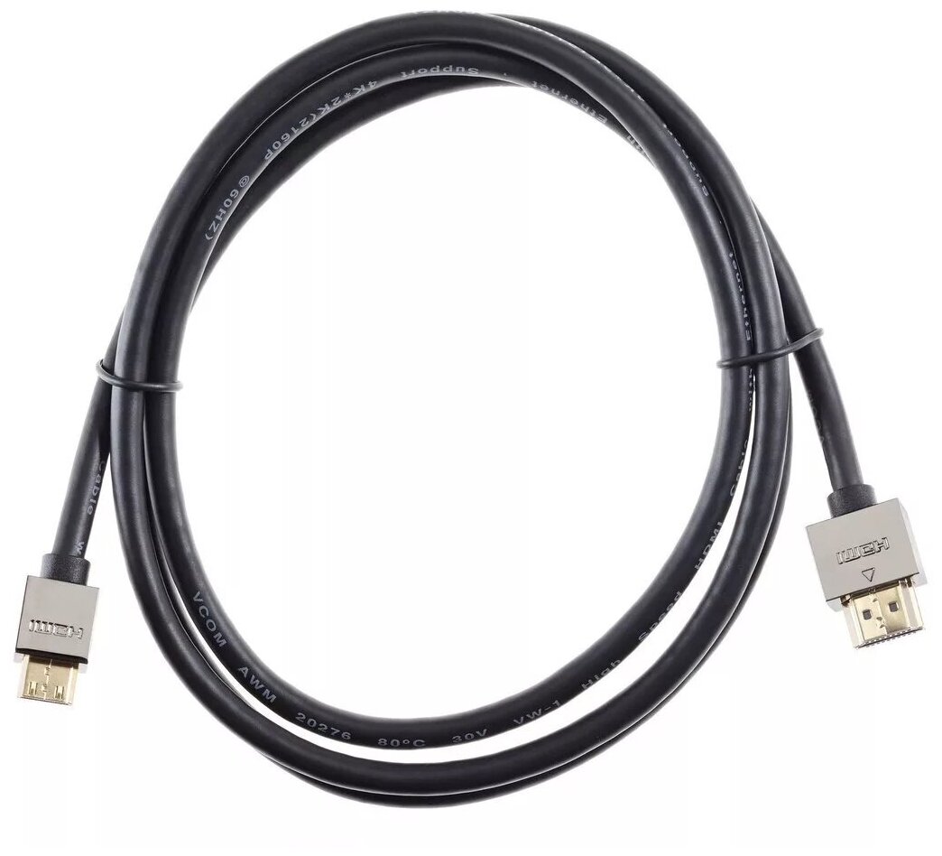 Кабель аудио-видео VCOM, HDMI (m) - Mini HDMI (m) , ver 2.0, 1.5м, GOLD черный [cg506ac-1.5m] Noname - фото №5