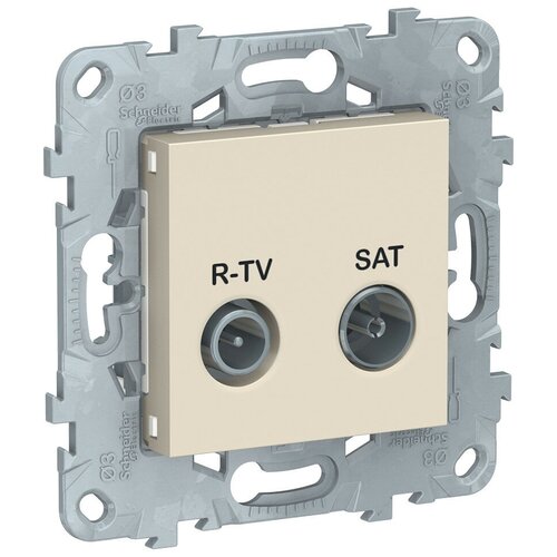 Розетка UNICA NEW R-TV/ SAT оконечная бежевый , SCHNEIDER ELECTRIC NU545544 (4 шт.) cln розетка tv r sat кон 10дб