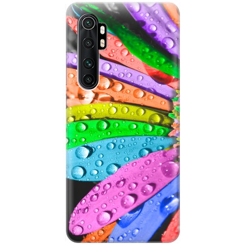 фото Ультратонкий силиконовый чехол-накладка для xiaomi mi note 10 lite с принтом "разноцветные листья в каплях" gosso