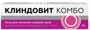 Клиндовит Комбо гель д/нар.прим, 50 мг+10 мг/г, 15 г