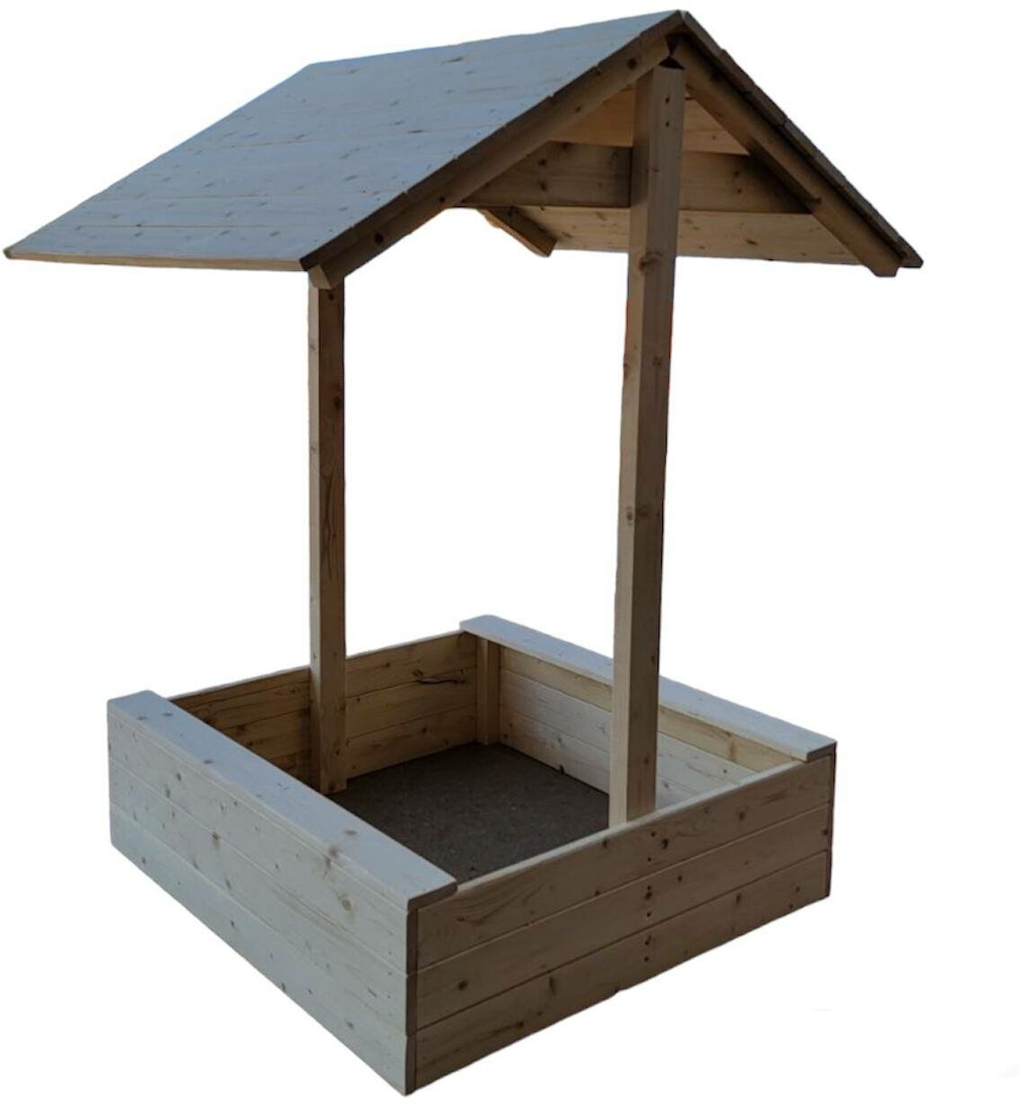 Песочница деревянная с крышей из массива хвои