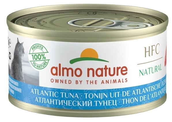 Almo Nature консервы Консервы для кошек с Атлантическим Тунцом (Natural - Atlantic Tuna) 5125H 0,15 кг 52098 (2 шт)