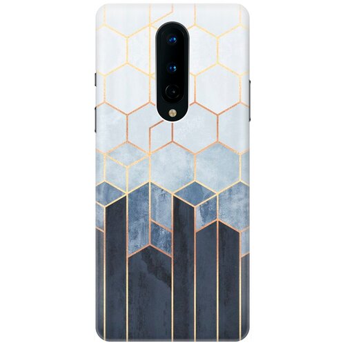фото Re:pa накладка transparent для oneplus 8 с принтом "золотые соты на сером"